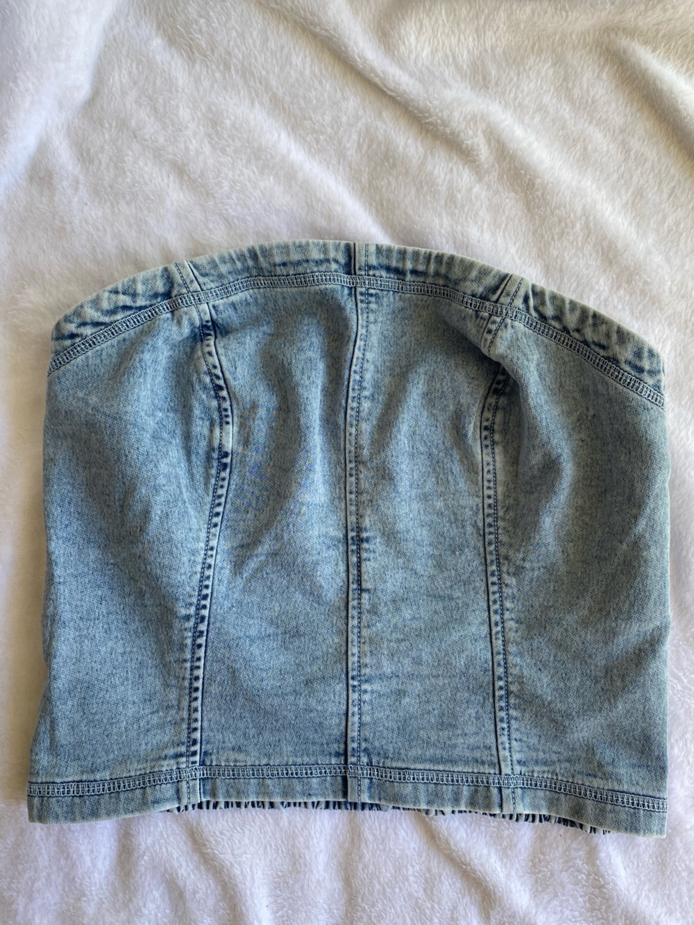 aerie Light Blue Denim Strapless Camisole